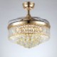 Exquisite Small Crystals Decoration Light with Remote Control Modern Ceiling Fan Light Mute Fan Light