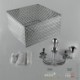 Modern Crystal Chandelier in Chrome Finish with 4 Square Lights