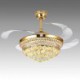 Exquisite Small Crystals Decoration Light with Remote Control Modern Ceiling Fan Light Mute Fan Light