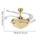 Exquisite Small Crystals Decoration Light with Remote Control Modern Ceiling Fan Light Mute Fan Light