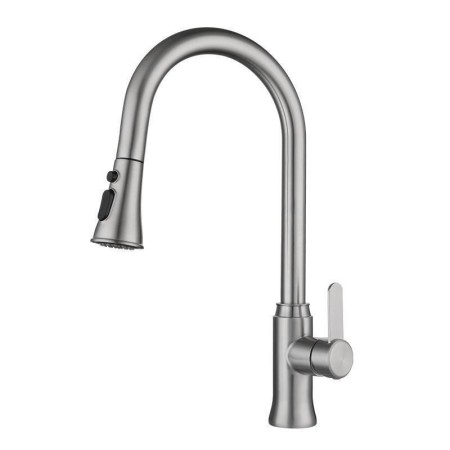 Kitchen Sink Faucets Modern High Arc Stainless Steel Brushed Black With Pull Out Sprayer