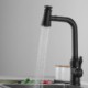 Swivel Kitchen Tap Black Brass Pull-Out Kitchen Faucet