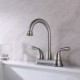 Swan Neck Bathroom Sink Faucet in Stainless Steel Centerset