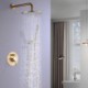 Brushed Gold Concealed Mixer Tap Round Rainfall Shower Head and Sprayer Black/Gold Shower Faucet Set