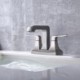 Bathroom Sink Faucet Stainless Steel Centerset Basin Tap Square Appearance Dual Handles