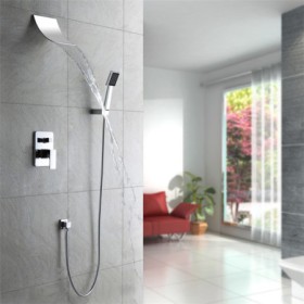 In-wall Shower Faucet Set with Modern Waterfall Shower Faucet