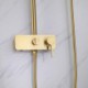 Contemporary Exposed Bathroom Shower System with Gold Brass Bath Shower Mixer Tap