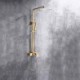 Brass Shower Faucet System 10 Inch Top Sprayer Brushed Gold Shower Faucet Set