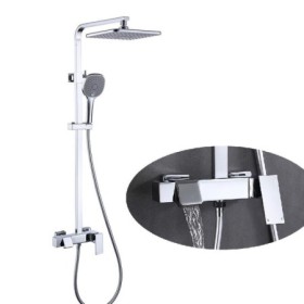 Rainfall Shower Head System With Tub Spout Luxury Rain Mixer Combo Set
