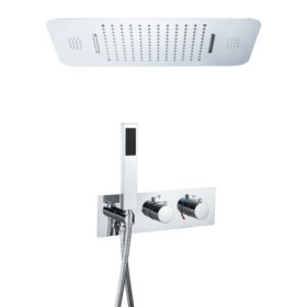 LED Rainfall Multi Function Massage Shower Set 304 Stainless Steel Shower Head Panel System
