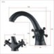 Oil-rubbed Bronze Water Mixer Tap with a Single Hole in Black