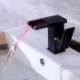 Oil Rubbed Bronze Black LED Basin Faucet Waterfall Bathroom Sink Tap