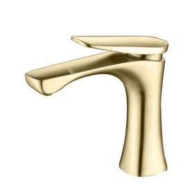 Brushed gold/chrome modern brass basin mixer tap single lever countertop faucet