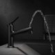 Black/Chrome Color Optional Pull-Out Basin Mixer Tap Countertop Faucet with Unique Rinser Sprayer Function
