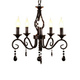 5 Light Rustic Wrought Iron Chandelier Living Room Dining Room