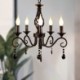 5 Light Rustic Wrought Iron Chandelier Living Room Dining Room