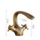 Deck Mounted Antique Brass Bathroom Sink Faucet Dragon Basin Tap