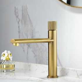 Brushed Gold/Black+Rose Gold/Black/Nickel Brushed Modern Brass Basin Faucet Countertop Tap Options