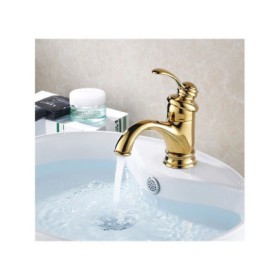 Single Handle Gold Finish Bathroom Faucets