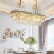 Bedroom Living Room Modern Luxury Glass Pendant Lamp Oval Shaped Stainless Steel Chandelier