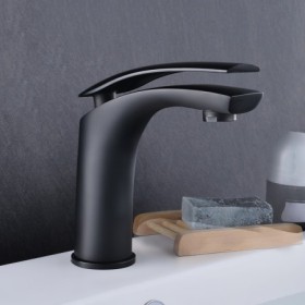 Bathroom MixerTap Single Hole Sink Faucet in Matte Black