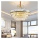 Bedroom Living Room Modern Luxury Glass Pendant Lamp Circular Shaped Stainless Steel Chandelier