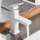 Modern Straight White Basin Tap Bathroom Faucet