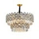 Modern Round Glass Chandelier Living Room Study with a Unique Double Layer Pendant Light