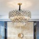 Modern Round Glass Chandelier Living Room Study with a Unique Double Layer Pendant Light