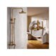 Bathroom Shower Mixer Shower Head + Hand Shower Faucet Set in Antique Brass