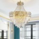 Elegant Gold Circular Chandelier Bedroom Living Room Nordic Style Glass Pendant Light