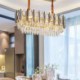 Living Room Dining Room Stainless Steel Oval Chandelier Modern Glass Pendant Light