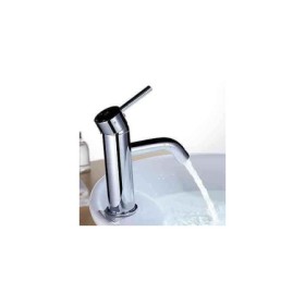 Contemporary Chrome Finished Single Handle Solid Brass Bathroom Sink Faucet Centerset