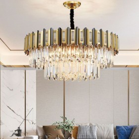 Living Room Study Modern Simple Circular Chandelier Glass Pendant Light