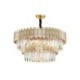 Modern Round Pendant Light Bedroom Living Room Double Layered Glass Chandelier