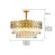 Modern Glass Pendant Light Living Room Bedroom Gold Circular Stainless Steel Chandelier