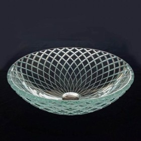 Simple Tempered Glass Round Sink Modern Bathroom Sink
