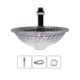 Bathroom Vanity Sink with Circular Glass Wash Basin and Grey Decorative Edge