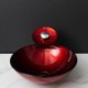 Red Tempered Glass Bathroom Vessel Sink With Waterfall Faucet