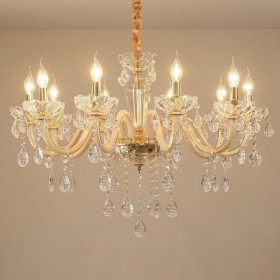 Dining Room Bedroom Elegant Crystal Chandelier European Style Glass Pendant Light