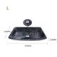 Black Spiral Pattern Basin Bathroom Countertop Waterfall Vessel Sink Tap Rectangle Glass Sink and Faucet Set