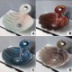 Shell Shape Basin Bathroom Countertop Waterfall Vessel Sink Tap Glass Sink and Faucet Set
