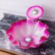 Wave Basin Tempered Glass Bathroom Countertop Waterfall Vessel Sink Tap Gradient Sink and Faucet Set