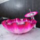 Wave Basin Tempered Glass Bathroom Countertop Waterfall Vessel Sink Tap Gradient Sink and Faucet Set