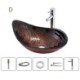 Bathroom Countertop Vessel Sink Tap Irregular Tempered Glass Sink and Faucet Set