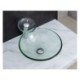 Wash Basin in Clear Tempered Glass with Waterfall Faucet