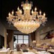 Dining Room Hotel Large Luxury Crystal Chandelier European Gold Ceiling Light