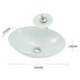 White Oval Basin Tempered Glass Bathroom Countertop Waterfall Vessel Sink Tap Sink and Faucet Set