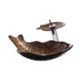 Fish Shape Basin Tempered Glass Bathroom Countertop Kids Vessel Sink Tap Unique Sink and Faucet Set