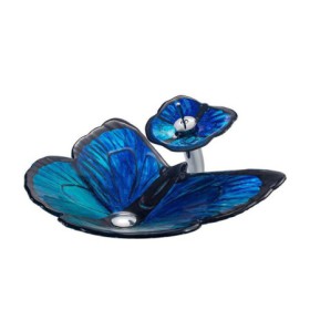 Bathroom Kids Countertop Waterfall Sink Tap Butterfly Sink and Faucet Set
